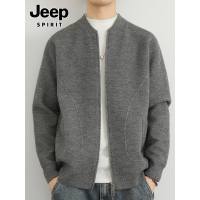 JEEP SPIRIT开衫毛衣男士秋季新款棒球领商务休闲针织衫外套男潮
