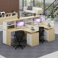 域赢屏风办公桌职员办公桌现代隔断员工位电脑桌工作卡位干字型2人位