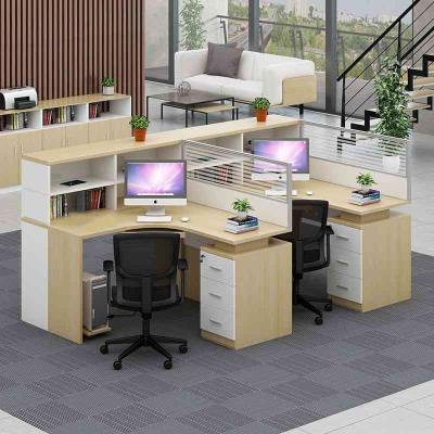 域赢屏风办公桌职员办公桌现代隔断员工位电脑桌工作卡位干字型2人位