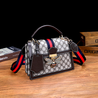 斯妮拉 包包女2023新款潮韩版小CK复古宽肩带单肩女包大容量斜挎蜜蜂小包