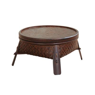 美帮汇竹编收纳篮小茶台小茶桌漆器功夫茶具茶盘茶台楠竹带盖茶器收纳盒