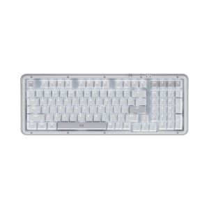 罗技(Logitech)K98M琥珀系列机械键盘无线蓝牙双模AI客制化热插拔gasket结构游戏办公98键盘 白色