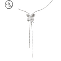 JiMi蝴蝶抽拉项链可调节液化金属个性原创甜酷辣妹2023小众原创精致