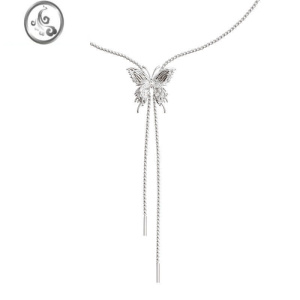 JiMi蝴蝶抽拉项链可调节液化金属个性原创甜酷辣妹2023小众原创精致