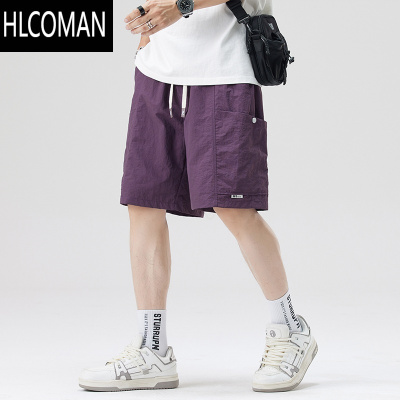 HLCOMANGENIOLAMODE工装短裤男2025夏季潮牌宽松休闲五分裤冰丝新款男士