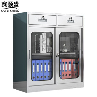 赛颐盛不锈钢移门矮柜二斗玻璃门900*400*1000mm(201)台