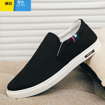聚范老北京布鞋男款透气帆布鞋懒人一脚蹬工作鞋子男鞋潮流男士休闲鞋