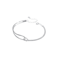 925纯银半镯小众设计ins个性链条镯子手链手饰学生闺蜜配饰2025夏送女朋友老婆情人节七夕生日礼物