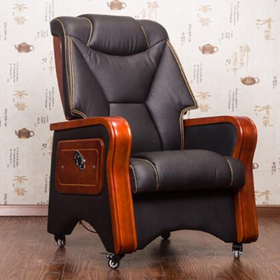 业飞QY-133真皮老板椅带滚轮