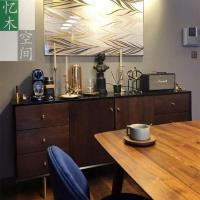 实木餐边柜简约现代储物柜茶水柜厅玄关柜展示柜北欧客厅电视柜