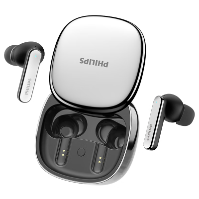 飞利浦(PHILIPS)8号AI会议降噪翻译蓝牙耳机 银色 会议耳机AI耳机无线蓝牙智能降噪实时同声翻译高效通用