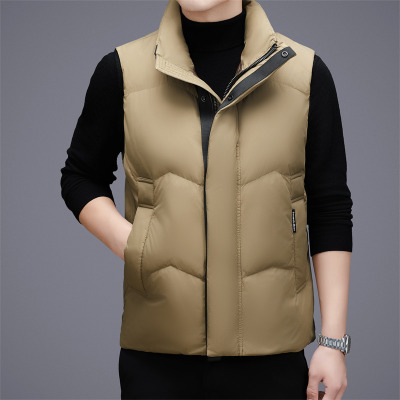 男士立领坎肩羽绒马甲秋冬季新款男装中青年商务休闲保暖背心