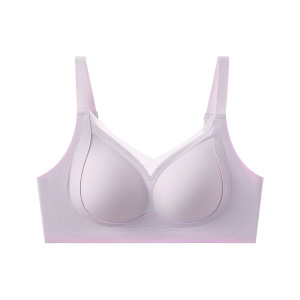 无痕奶油胶软支撑内衣女塑形小胸显大防下垂一体固定杯收副乳文胸