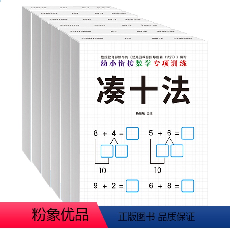 [正版]幼小衔接数学专项训练全套6册借十法凑十法分解与组成解决问题看图列算式时间与人民币3-6岁幼儿园大班一年级启蒙认