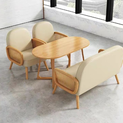 绵冠(MIANGUAN) 网红款咖啡厅桌椅组合奶茶店书吧接待洽谈商用休闲休息区沙发椅