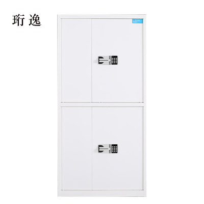 珩逸钢制密码文件柜保险柜铁皮资料柜通双节白色国宝锁420*900*1850