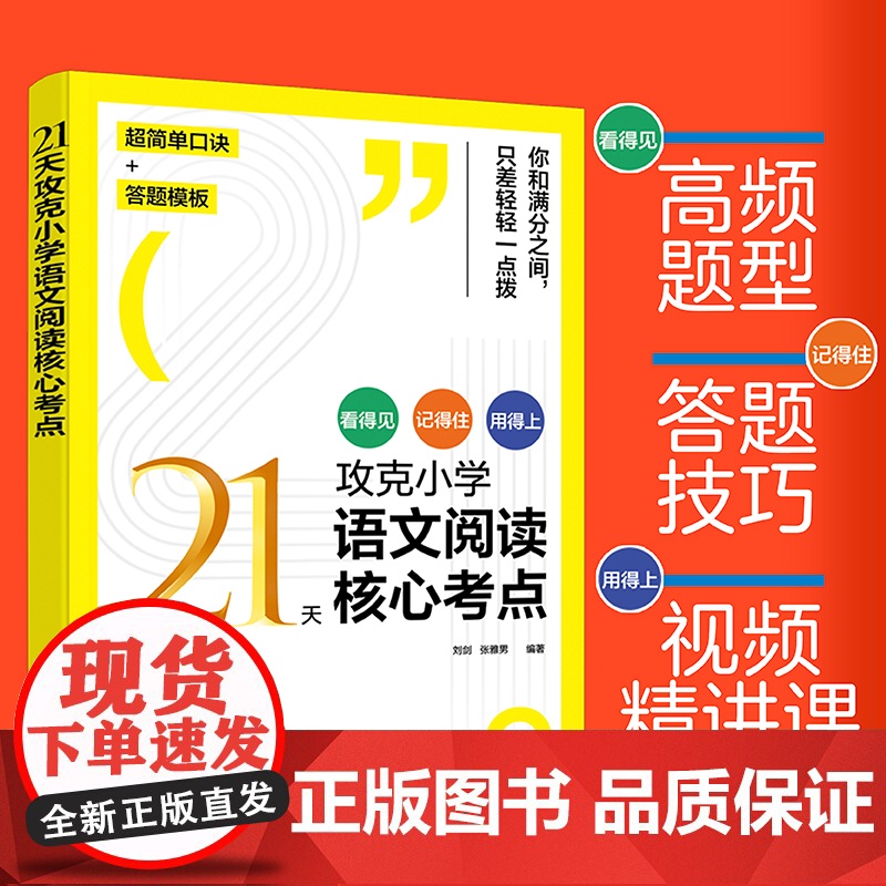 21天攻克小学语文阅读核心考点 赠视频课6-12岁儿童小学生通用阅读提分技巧创意公式法三四五六年级阅读理解训练题人教版教