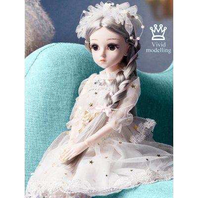 会说话贝翎芭比玩具女孩洋娃娃公主套装单个仿真换装精致大礼盒布