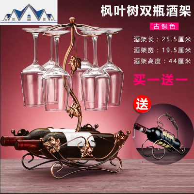 欧式红酒架摆件创意高脚杯红酒杯架倒挂简约悬挂家用酒柜装饰品 三维工匠