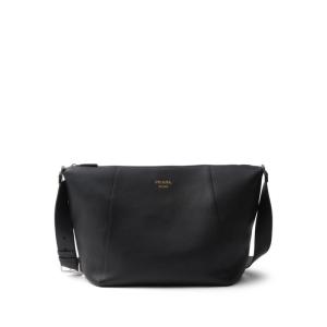 普拉达(PRADA)小牛皮拼接女士单肩包时尚百搭配饰休闲商务手提斜 黑色