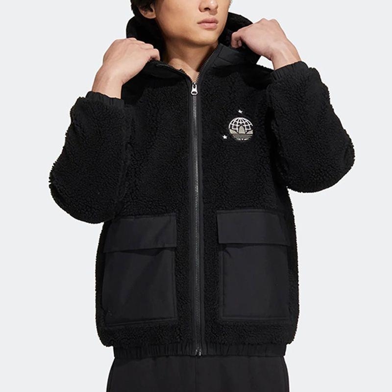 adidas/阿迪达斯外套男子 羊羔绒保暖休闲工装运动夹克HS2004 C