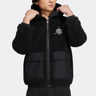 adidas/阿迪达斯外套男子 羊羔绒保暖休闲工装运动夹克HS2004 C