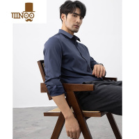 YANXU感衬衫男夏季黑色长袖薄款休闲冰丝免烫韩版商务正装男士衬衣