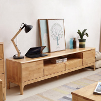 青木川 北欧风格日式全实木电视柜小户型1.2米1.5米1.8米2米两米客厅卧室房间民宿家用组合地柜收纳柜子 简约现代