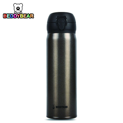 韩国杯具熊BEDDYBEAR杯具熊正品保温杯男女士成人学生不锈钢真空便携车载水壶杯子-超轻纯黑