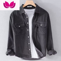 七斓捡漏美式复古灯芯绒衬衫男秋季日系休闲长袖港风衬衣