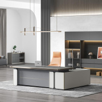 创世人 简奢系列老板桌班台总裁办公桌主管桌2.4m