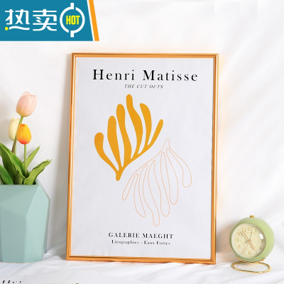 敬平窄边铝合金画框装裱黑色相框挂墙a3a4海报拼图大尺寸金属框架定制 圆面轻奢金 36寸挂墙[可放60.2*90.2cm