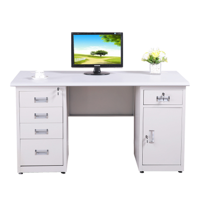 三能 办公家具钢制办公桌铁皮电脑桌财务桌子带锁带抽屉写字台1.2米1.4米1.6米