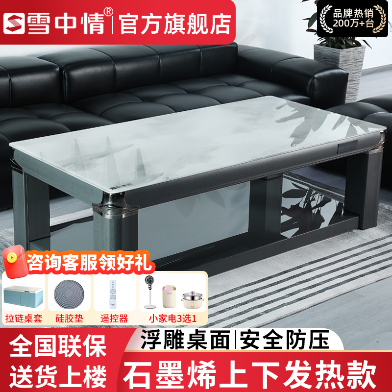 雪中情电暖桌取暖桌电暖炉升降电暖茶几多功能家用客厅烤火桌电烤炉电炉子取暖器电暖器X24V800君临天下1.8米