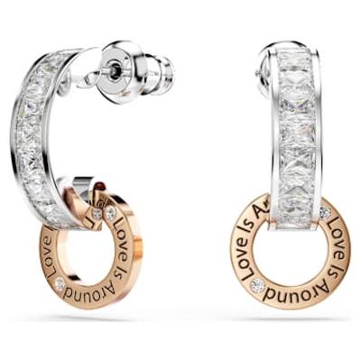 施华洛世奇(SWAROVSKI)耳饰女款时尚镀铑锆石爱心元素耳环送礼佳