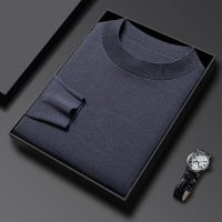 可机洗精纺100%纯羊毛男士毛衣秋冬新款半高领厚款打底羊毛衫