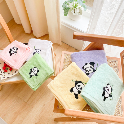 天山柔 35*74cm 105g 全棉熊猫绣花 毛巾 (计价单位:条)