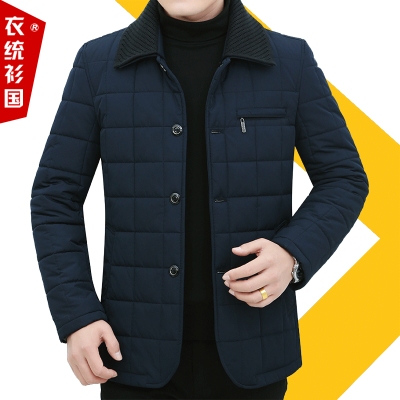 NEWLAKE商务休闲加厚棉衣男冬季2020新款加厚翻领棉服袄男中老年爸爸外套棉衣