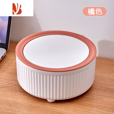 三维工匠小网红桌面垃圾桶客厅轻奢多杂物收纳筒办公桌按压迷你垃圾篓