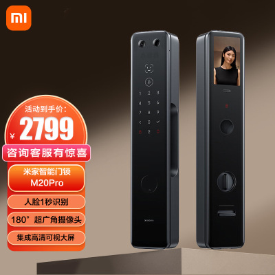 小米智能门锁M20Pro 3D人脸识别 可视猫眼大屏指纹锁电子锁密码锁
