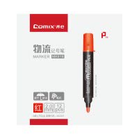 齐心 MK818 物料专用记号笔 2.0mm 红 12支/盒