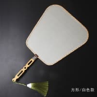 精品空白熟绢扇矾绢团扇工笔手绘画圆扇DIY宫扇古典中国风扇 三维工匠 八瓣海棠(仿古)扇子