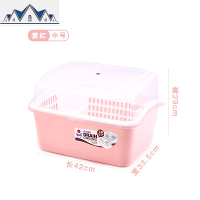 大号塑料碗柜带盖厨房放碗箱沥水架碗筷收纳盒家用碗盘碗碟置物架 三维工匠