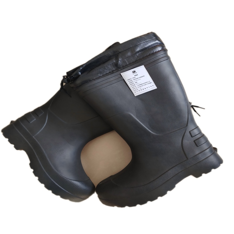 炅奇纺 高筒加绒耐油耐酸碱雨靴 橡胶 双
