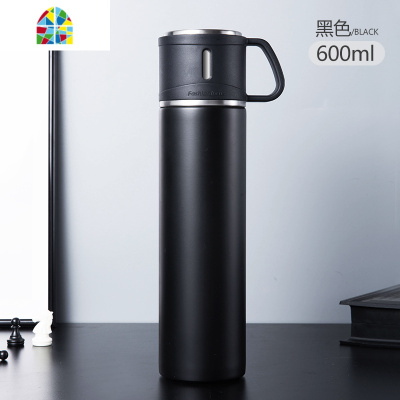 封后316保温杯男士女大容量学生带盖子不锈钢杯子儿童户外杯便携水 [清新蓝]+升级2.0+316不锈钢+600ml加料不