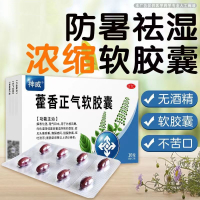 [5盒装 囤货装]神威 藿香正气软胶囊 16粒 防暑 中暑 止呕 止泻 肠胃不适 拉肚子药 腹泻 祛湿化湿