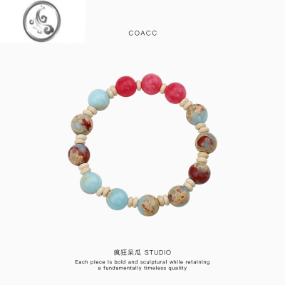 JiMiCOACC|新中式渐变寿山石手作串珠手链民族风古着小众小清新手串