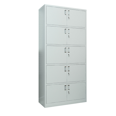 臻远ZY5062295 钢制厚板通五节文件柜 85*39*180cm(单位:台)灰白色