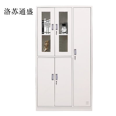 洛苏通盛钢制五门玻璃更衣柜员工柜铁皮职工储物柜带锁文件柜鞋柜资料柜子常规款