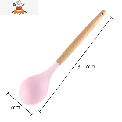 硅胶铲宝宝辅食不粘锅专用锅铲厨房家用炒菜铲子厨具汤勺漏勺套装 敬平 密勺